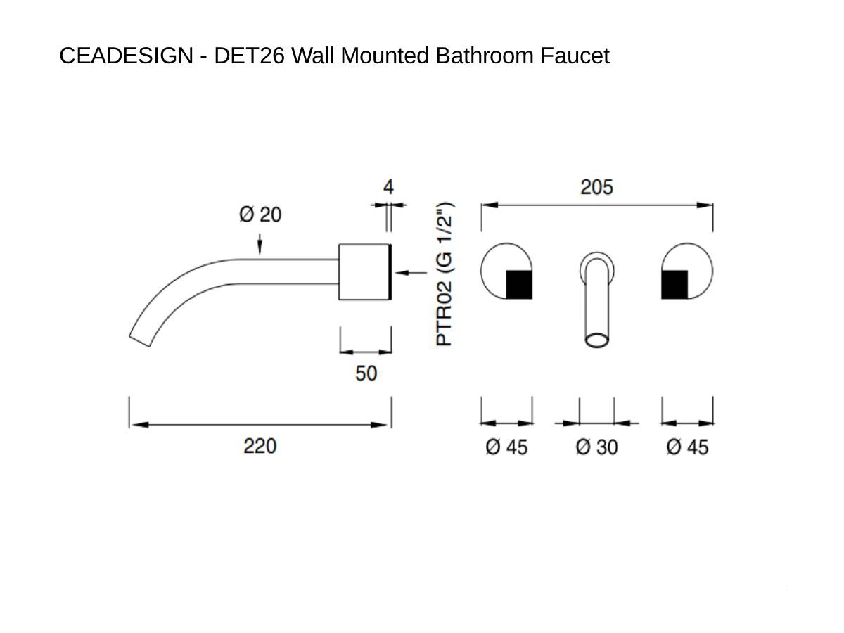 CEADESIGN Det26 Wall Mounted Bathroom Faucet