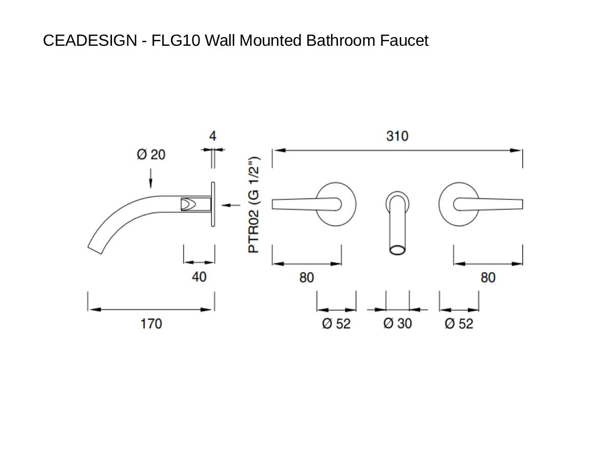 CEADESIGN Flg10 Wall Mounted Bathroom Faucet