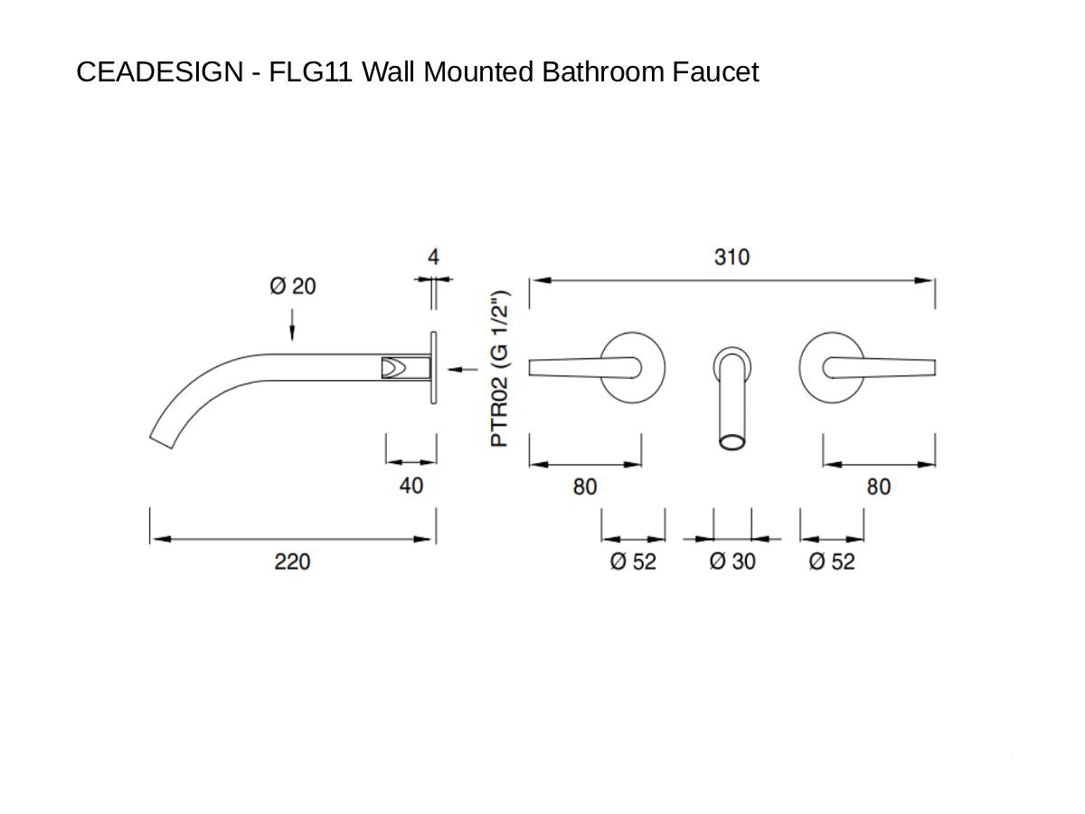 Настенный смеситель CEADESIGN FLG11, для ванной