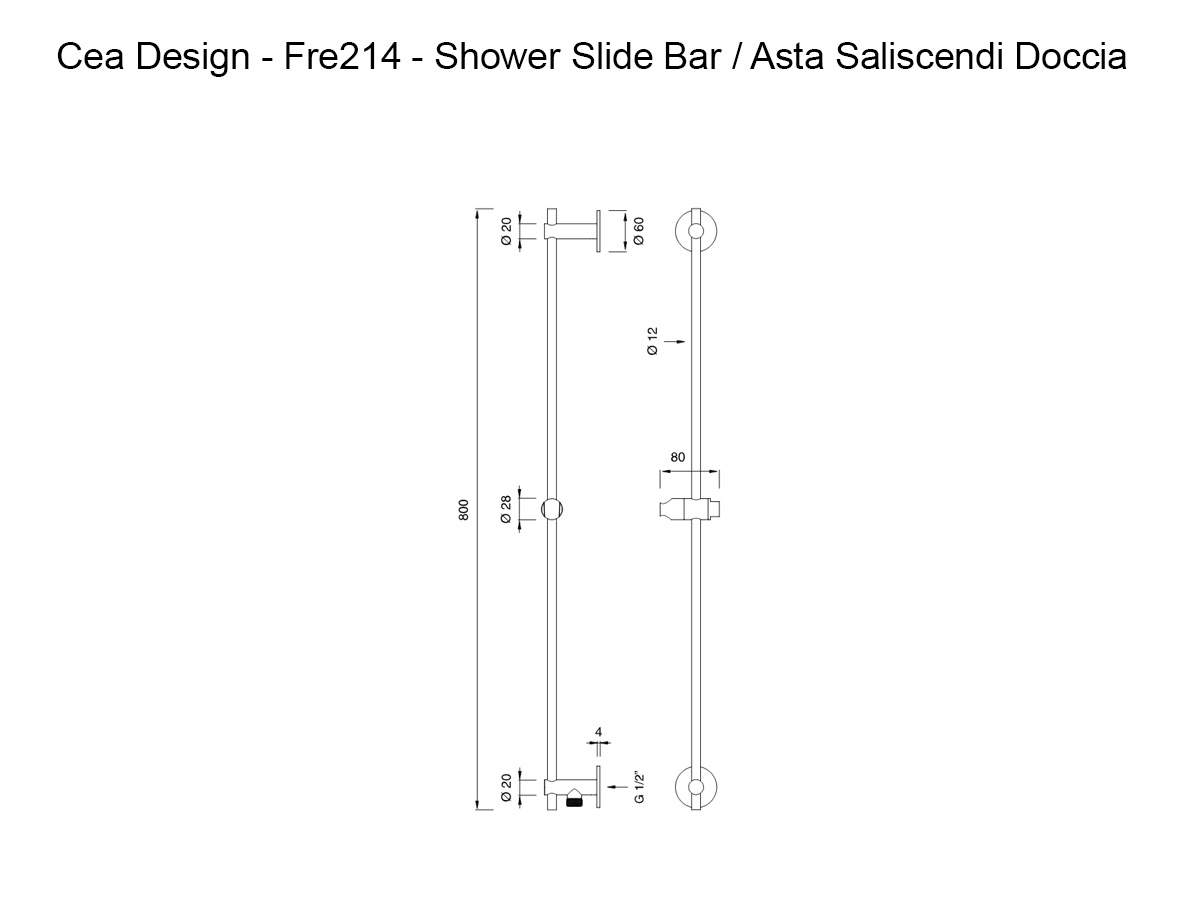 CEADESIGN Fre214 Shower Slide Bar