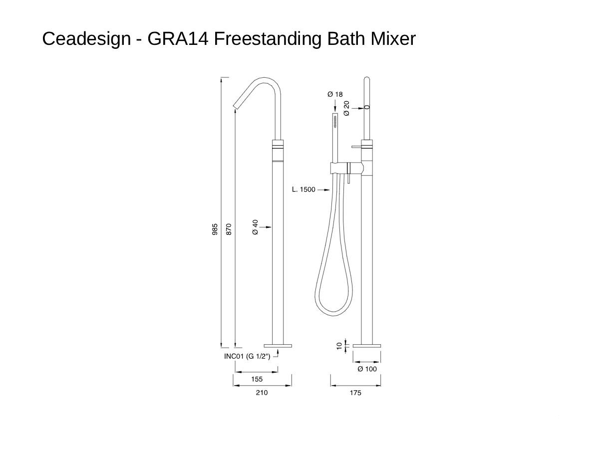 CEADESIGN Gra14 Freestanding Bath Mixer