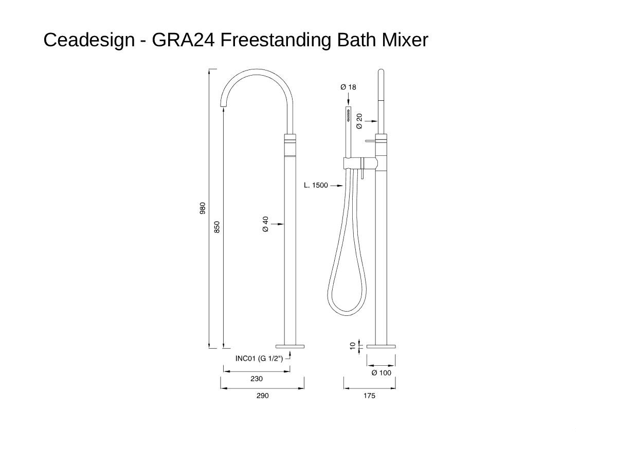 CEADESIGN Gra24 Freestanding Bath Mixer