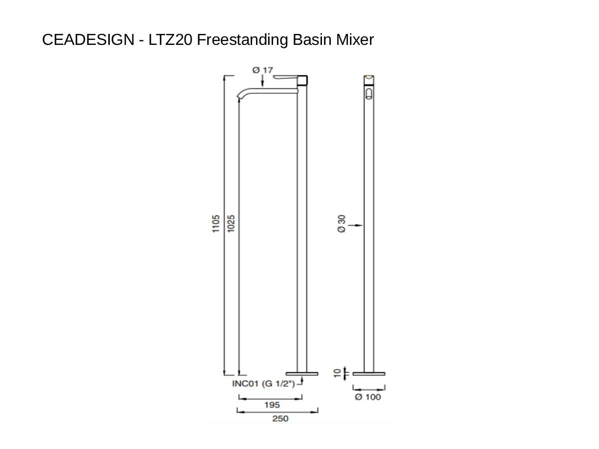 CEADESIGN Ltz20 Freestanding Basin Mixer