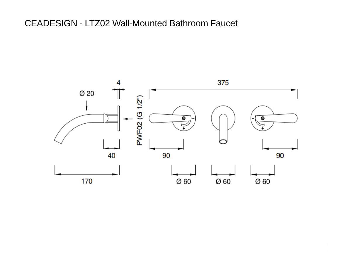 CEADESIGN Ltz02 Wall Mounted Bathroom Faucet