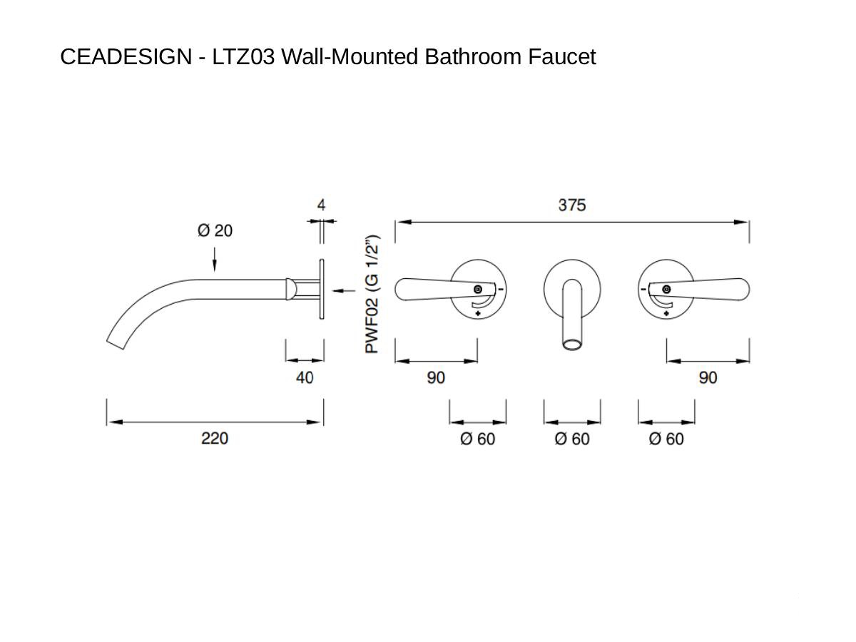 CEADESIGN Ltz03 Wall Mounted Bathroom Faucet