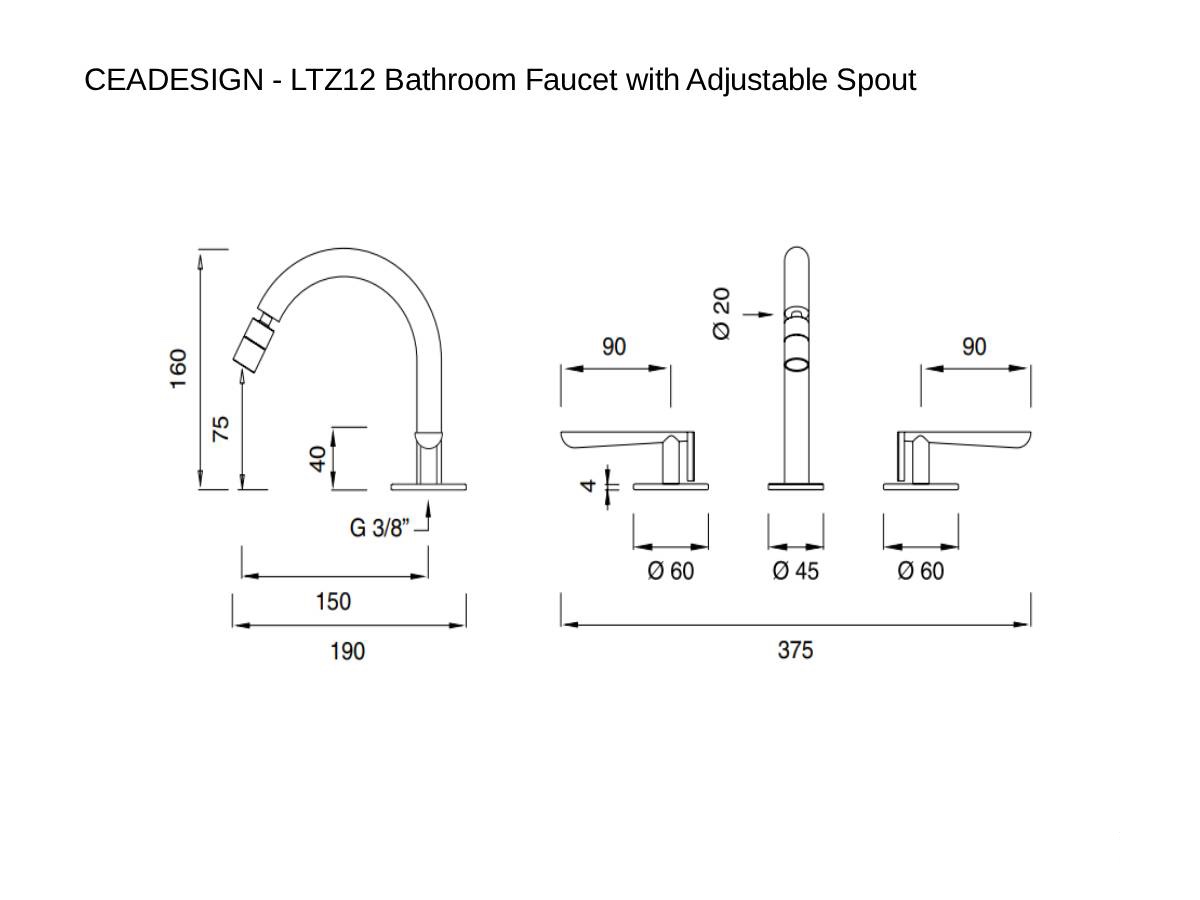 CEADESIGN Ltz12 Bathroom Faucet With Adjustable Spout