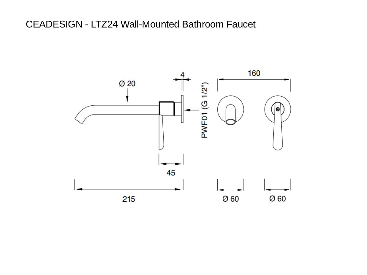 CEADESIGN Ltz24 Wall Mounted Bathroom Faucet