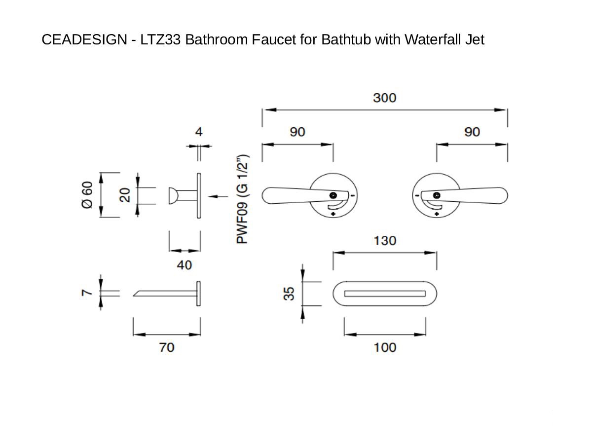 CEADESIGN Ltz33 Bathroom Faucet For Bathtub With Waterfall Jet
