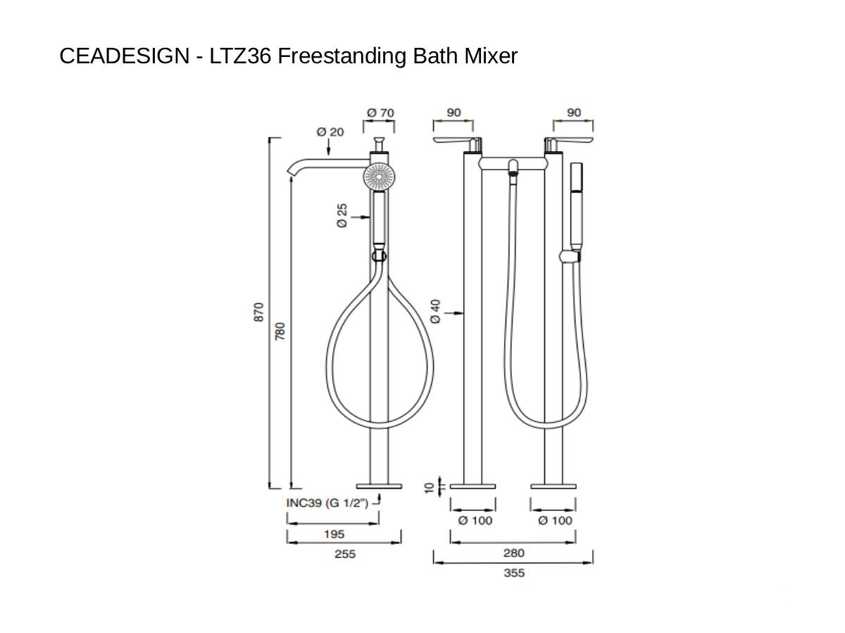 CEADESIGN Ltz36 Freestanding Bath Mixer