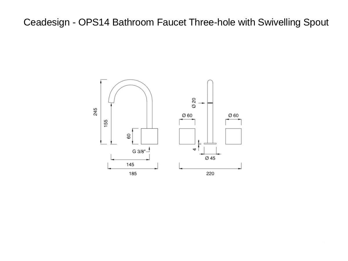 CEADESIGN Ops14 Bathroom Faucet Three Hole With Swivelling Spout