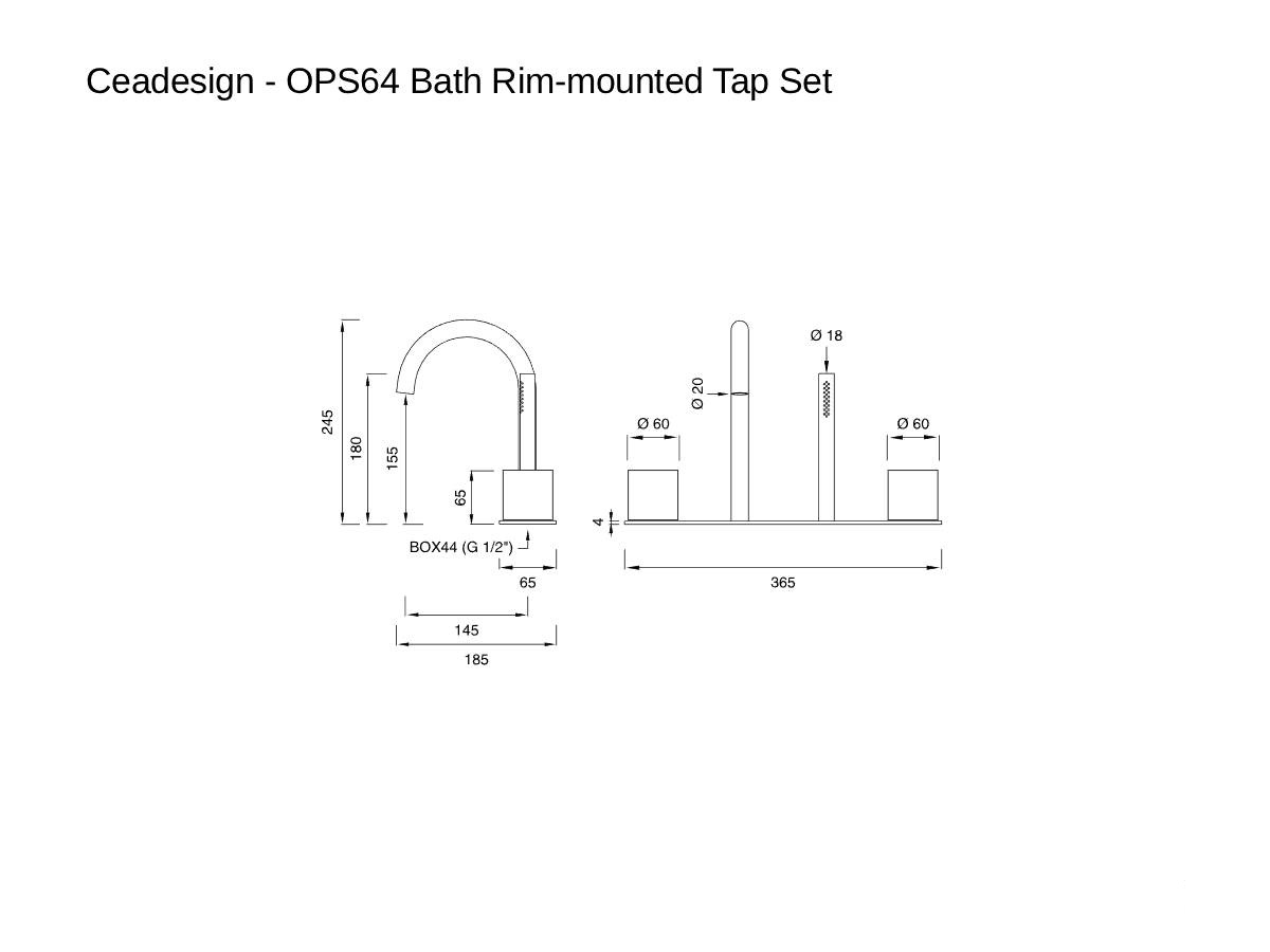 CEADESIGN Ops64 Bath Rim Mounted Tap Set