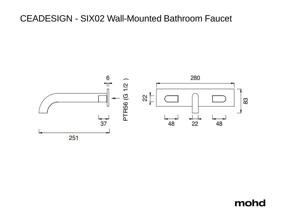 CEADESIGN Six02 Wall Mounted Bathroom Faucet