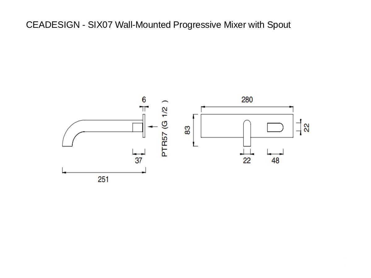 CEADESIGN Six07 Wall Mounted Progressive Mixer With Spout