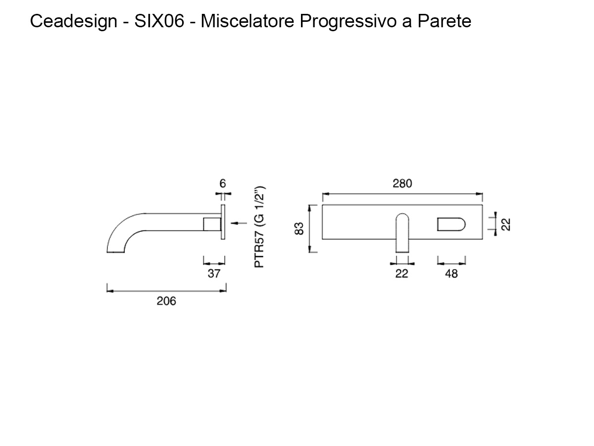 CEADESIGN Sixty 06 Wall Mounted Progressive Mixer