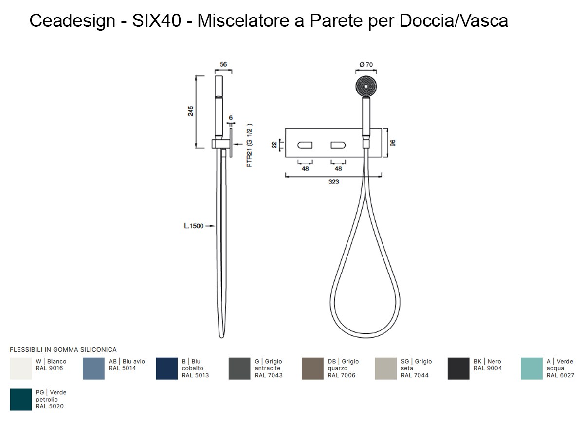 CEADESIGN Sixty 40 Thermostatic Bathtubshower Mixer