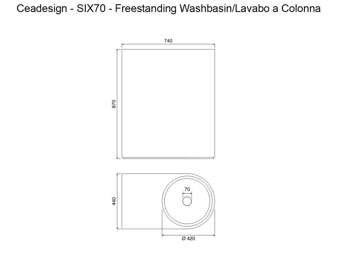 CEADESIGN Sixty 70 Freestanding Washbasin