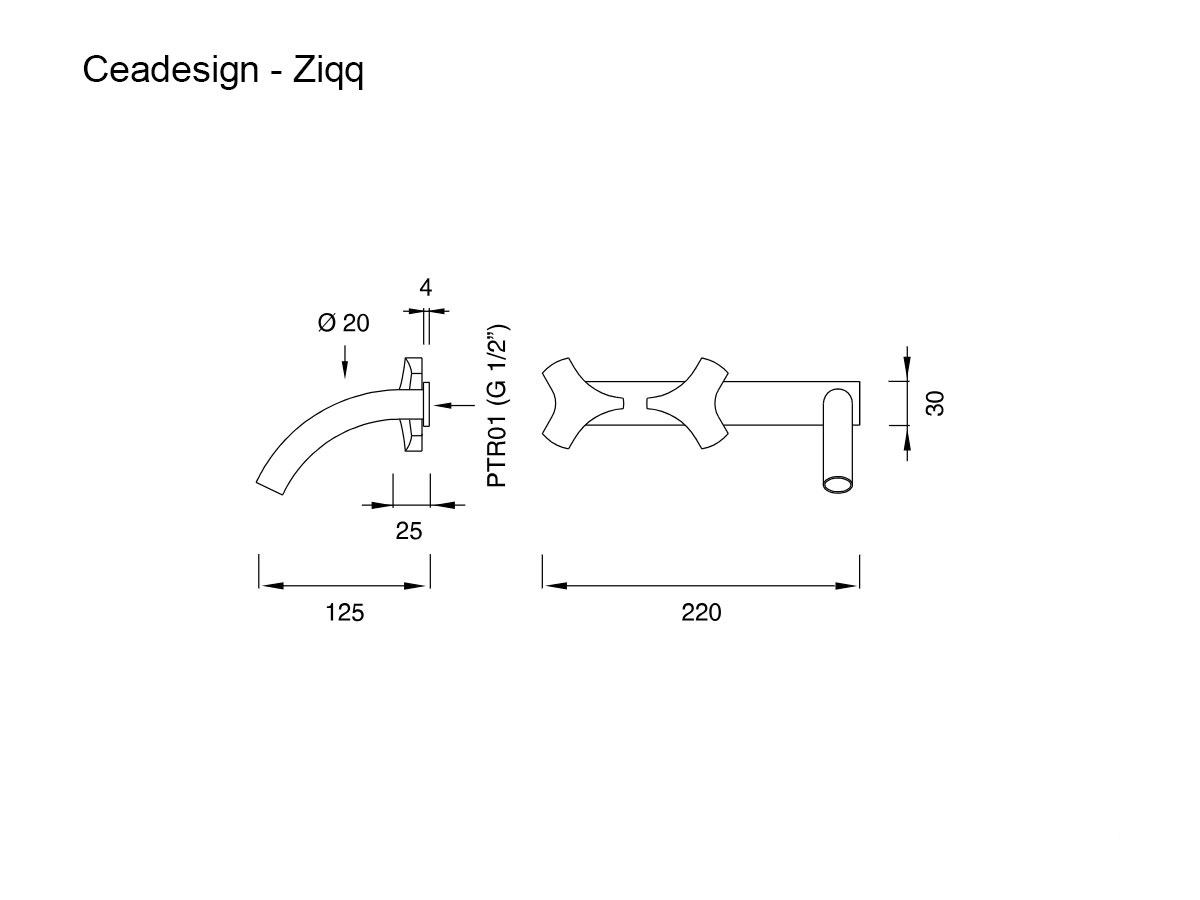 CEADESIGN Ziqq Wall Mounted Dual Handle Mixer