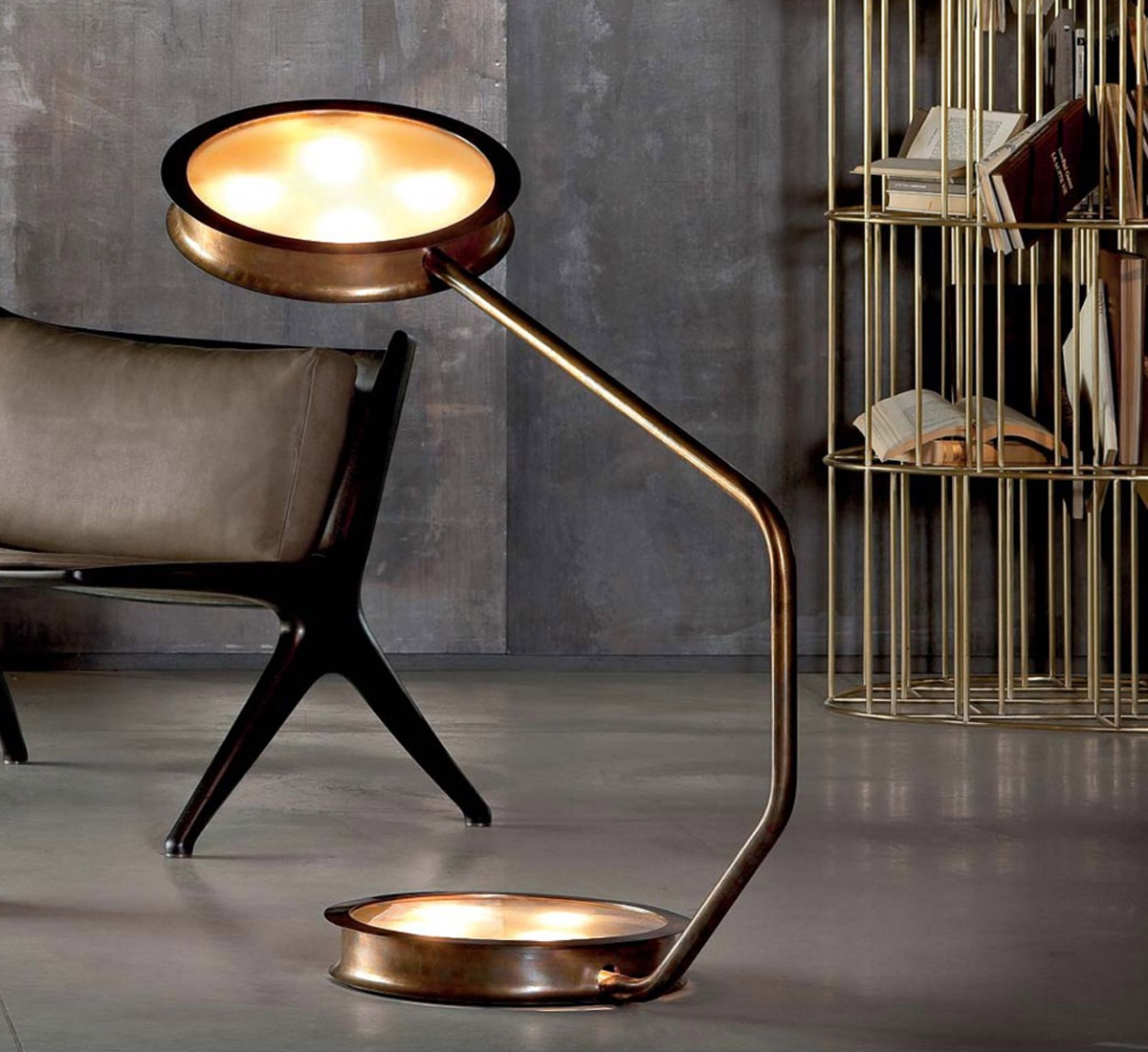 Ceccotti After Glow Burnished Brass Floor Lamp