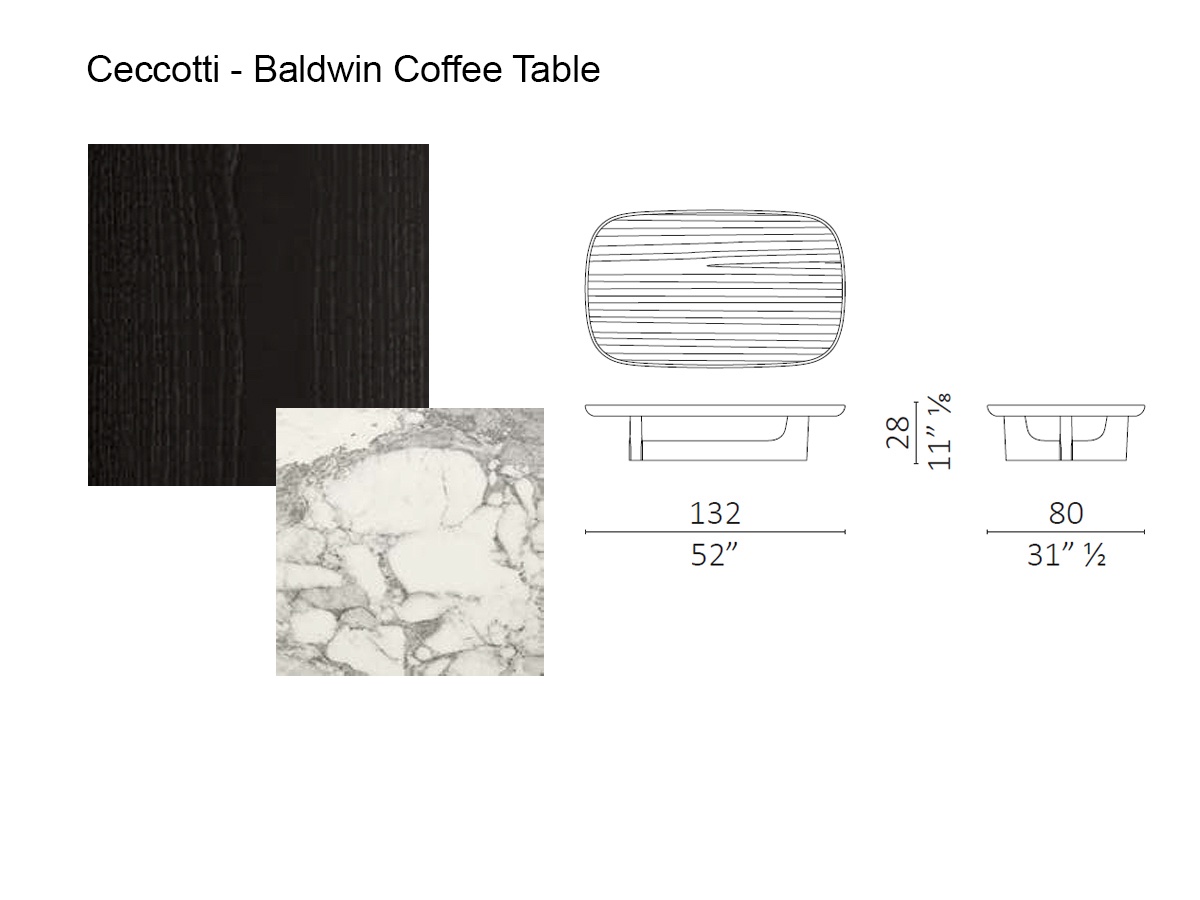 Ceccotti Baldwin Coffee Table L 132 Cm Cervaiole Ash Wenge Pf