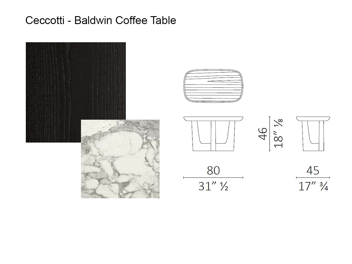 Ceccotti Baldwin Coffee Table L 80 Cm Cervaiole Ash Wenge Pf