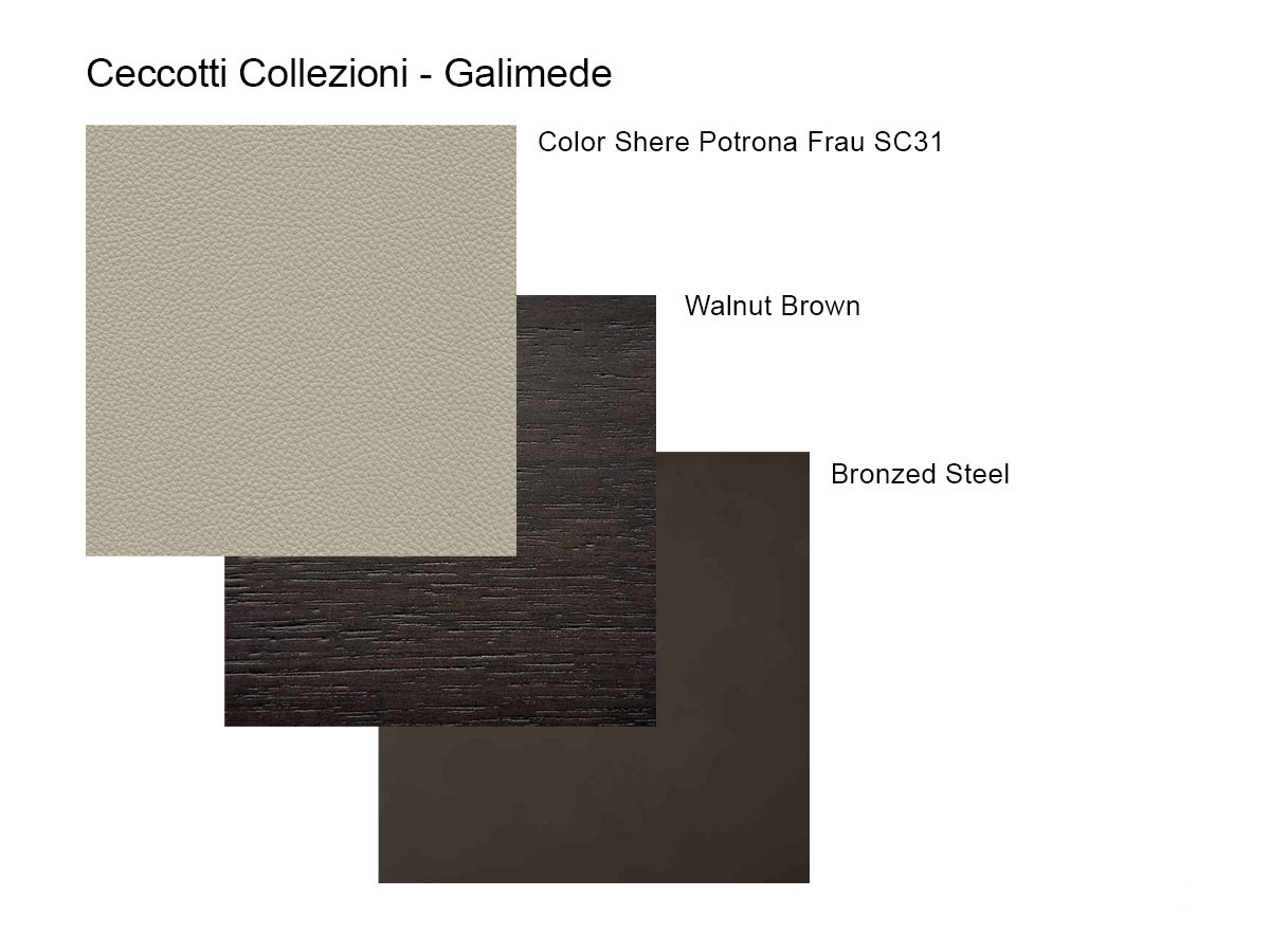 Ceccotti Galimede Coffee Table Bronzed Steel Walnut Brown Sc31