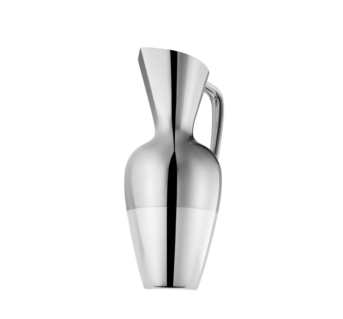 Christofle Water Pitcher Affinites Silver Steel