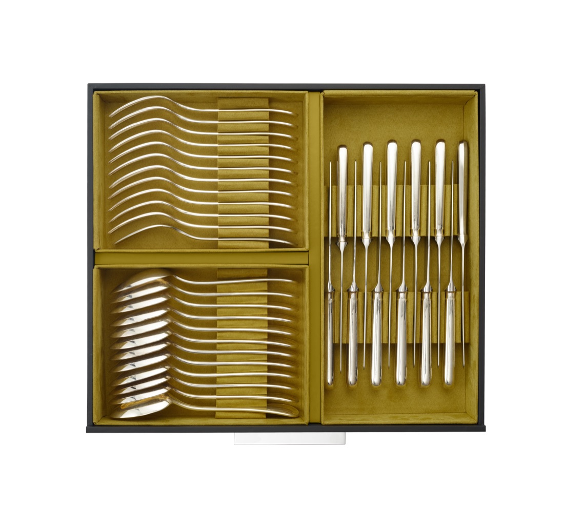 Christofle Flatware Set For 12 People 75 Pieces Albi Acier Stainless