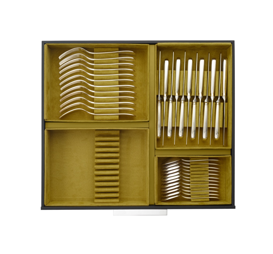 Christofle Flatware Set For 12 People 75 Pieces Albi Acier Stainless