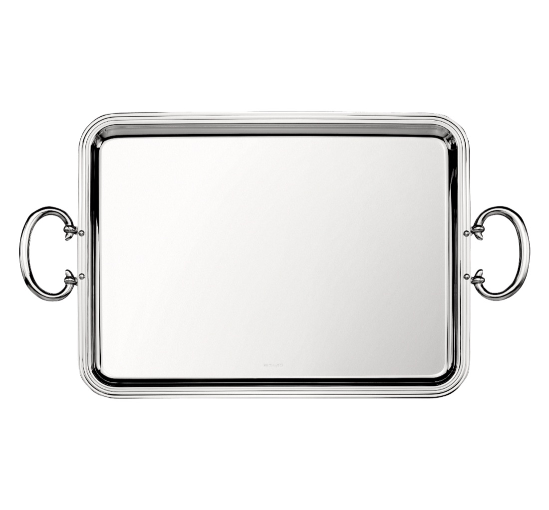 Christofle Rectangular Tray With Handles 43x31cm Albi Silver Plated