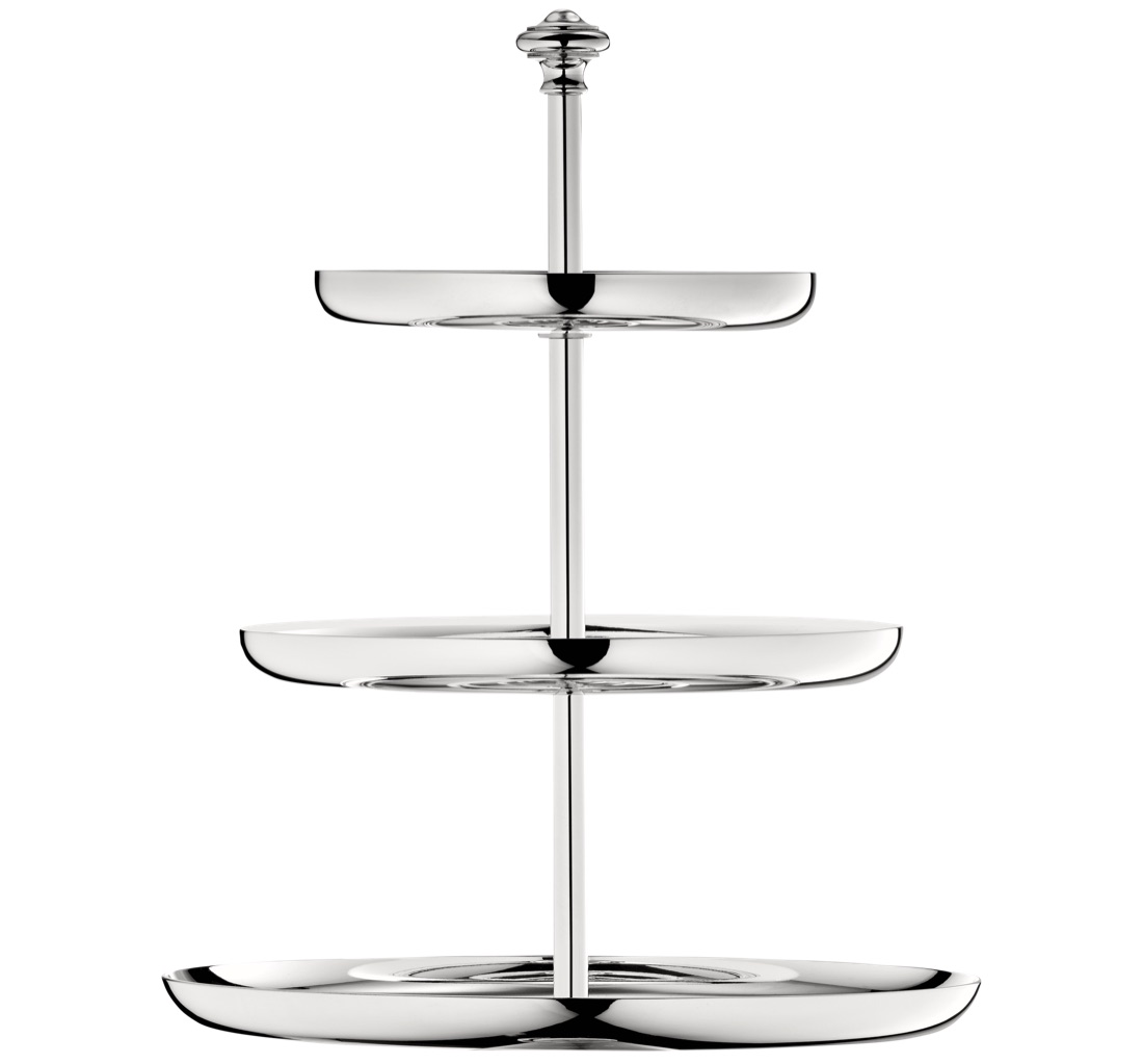 Christofle 3 Tier Pastry Stand Albi Silver Plated