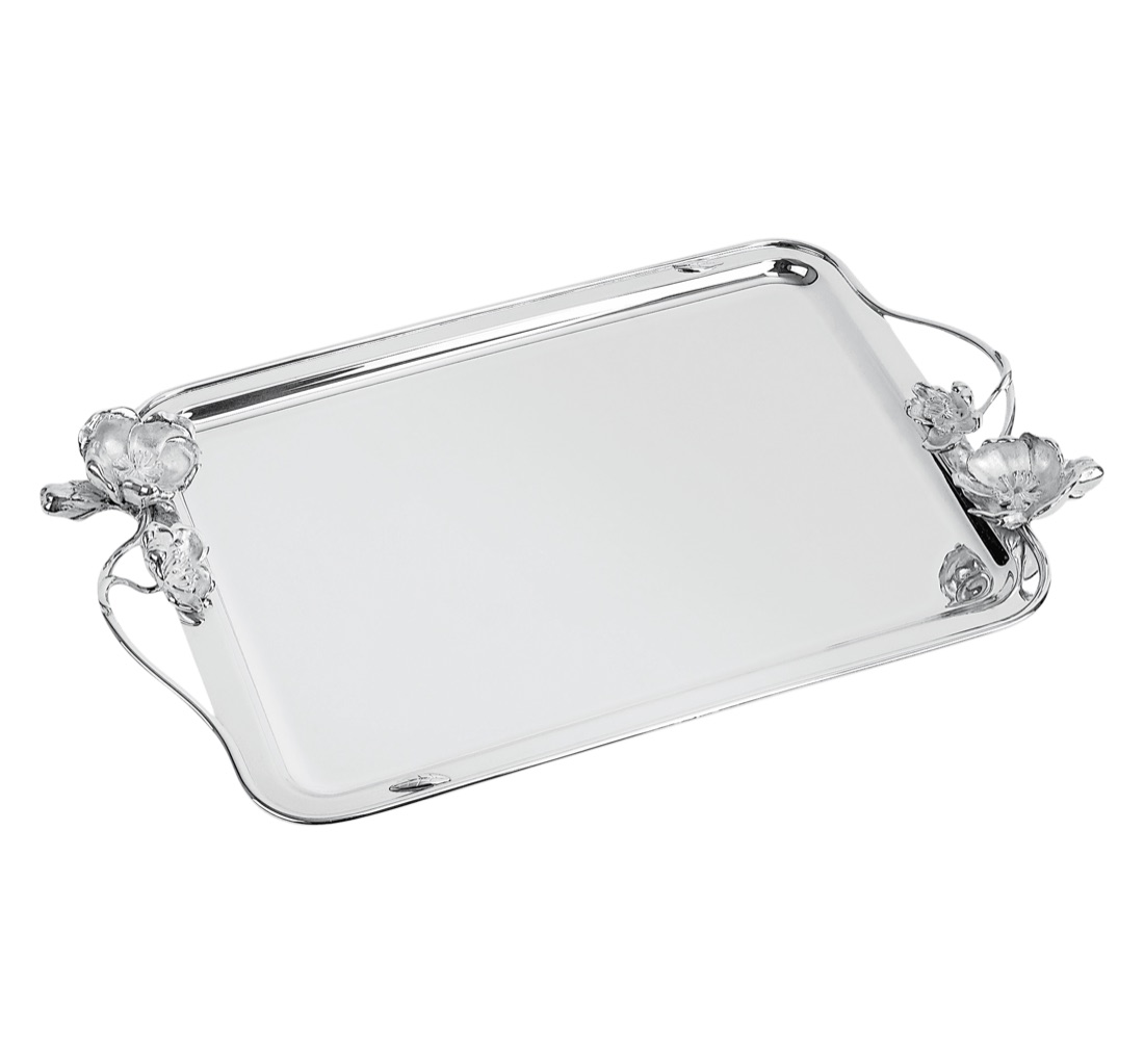 Christofle Tray 43x32 Cm Anemone Silver Plated