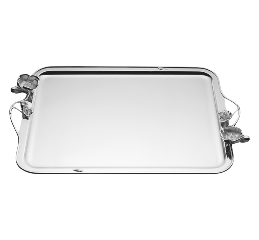 Christofle Rectangular Tray 53x42cm Anemone Silver Plated
