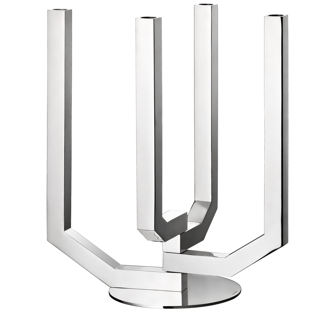 Christofle Four Light Candelabra Arborescence Stainless Steel