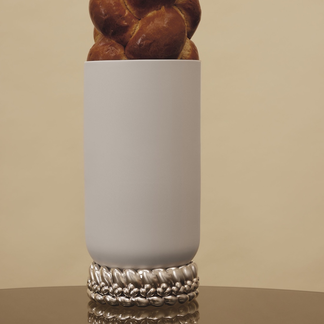 Christofle Large Vase Babylone Porcelain