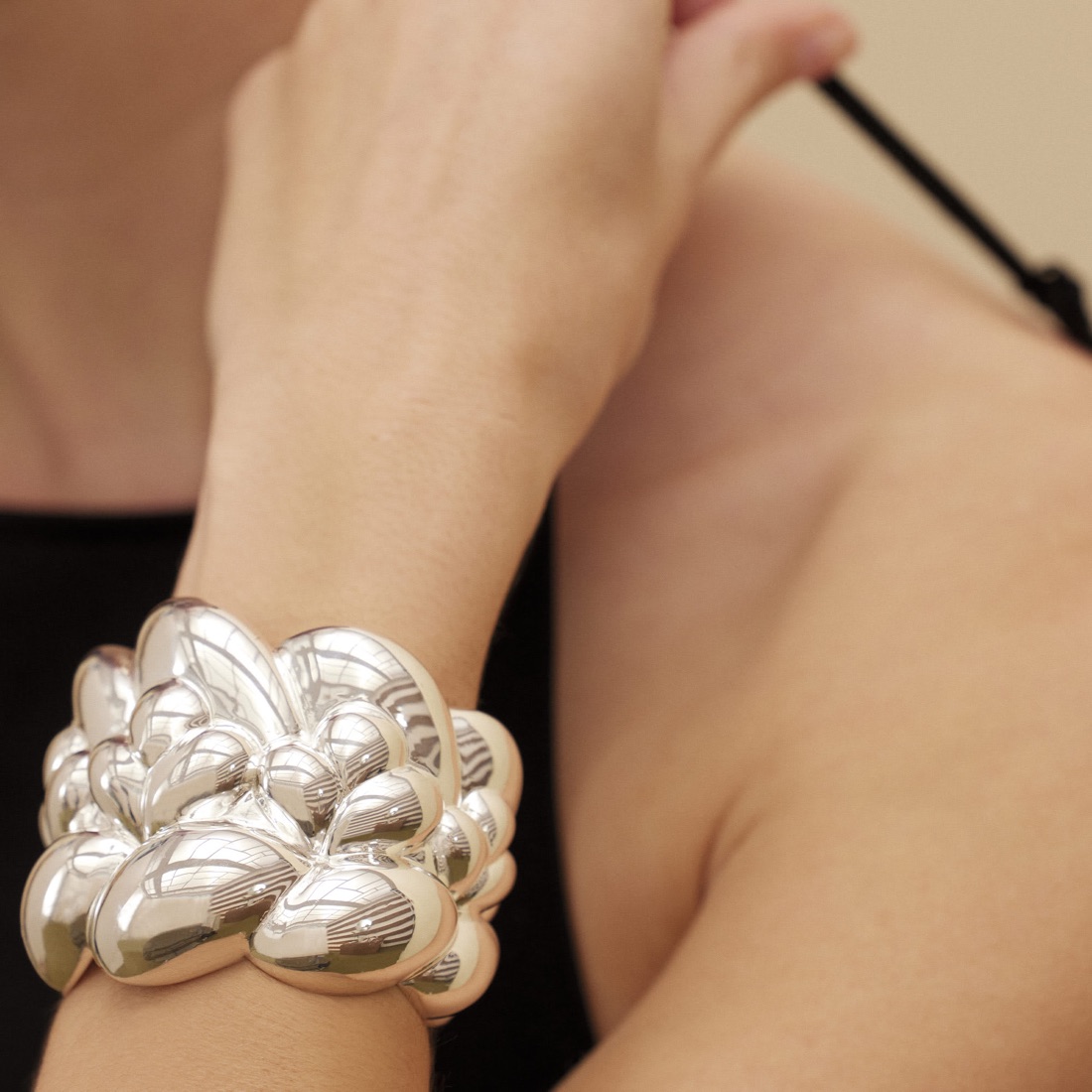 Christofle Cuff Bracelet Babylone Sterling Silver Size 1 Mere