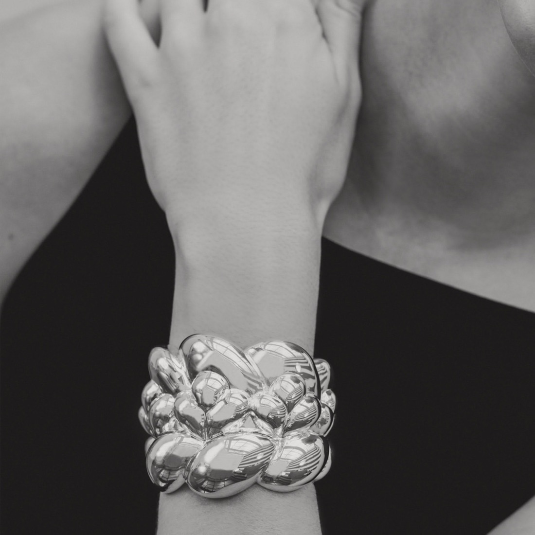 Christofle Cuff Bracelet Babylone Sterling Silver Size 1 Mere