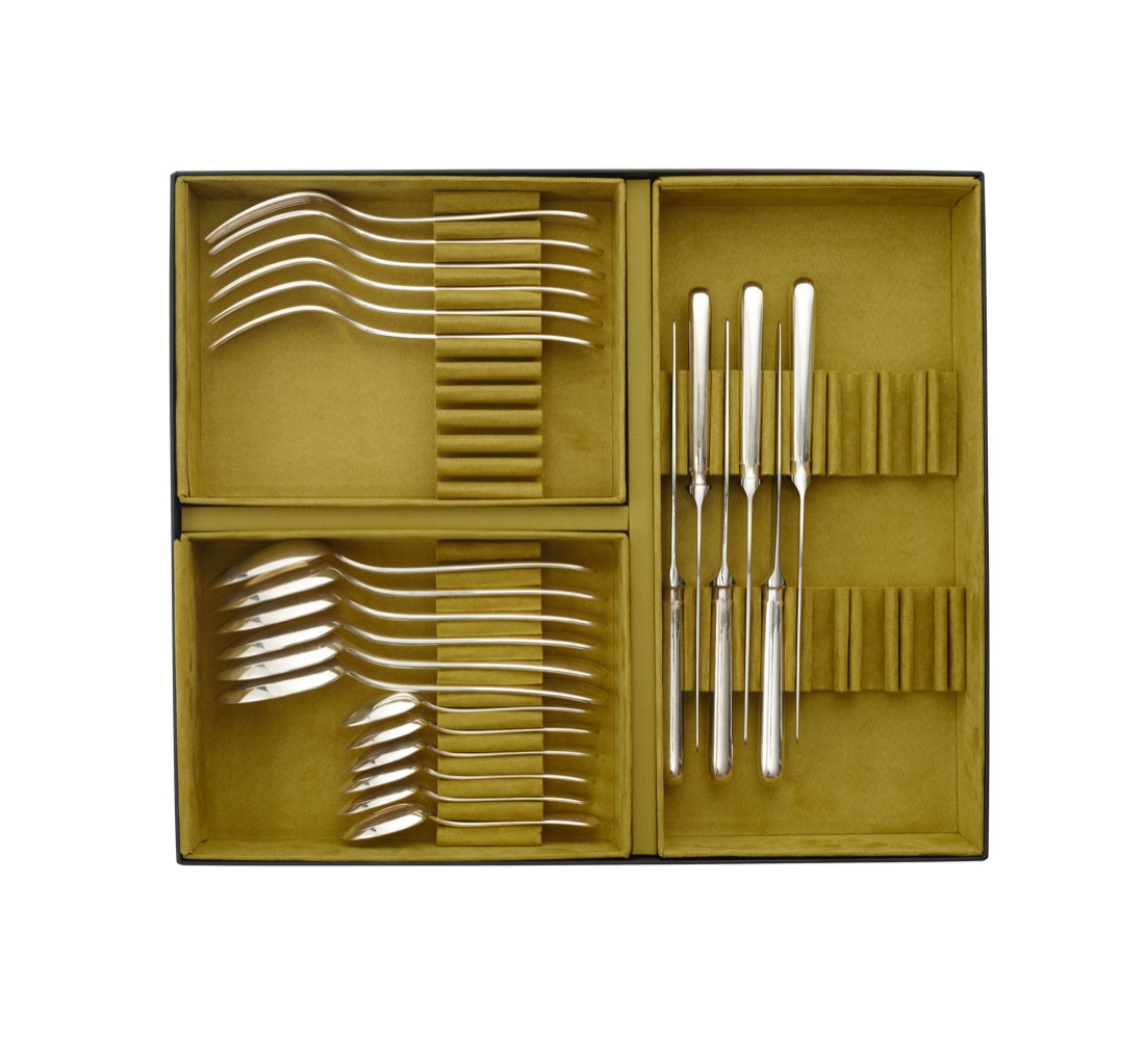 Christofle Flatware Set For 6 People 24 Pieces Cluny Silver Plated