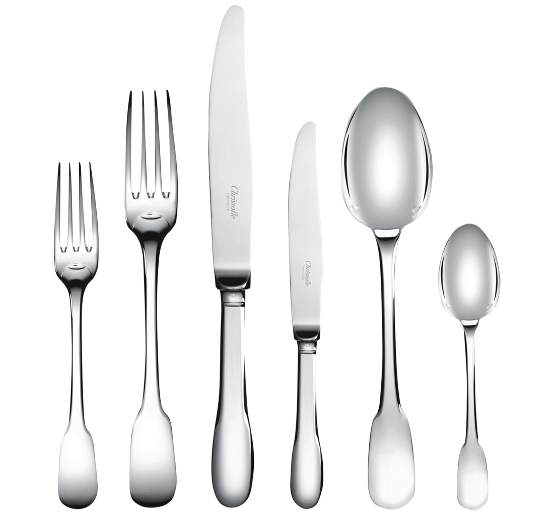 Christofle Flatware Set For 6 People 36 Pieces Cluny Silver Plated