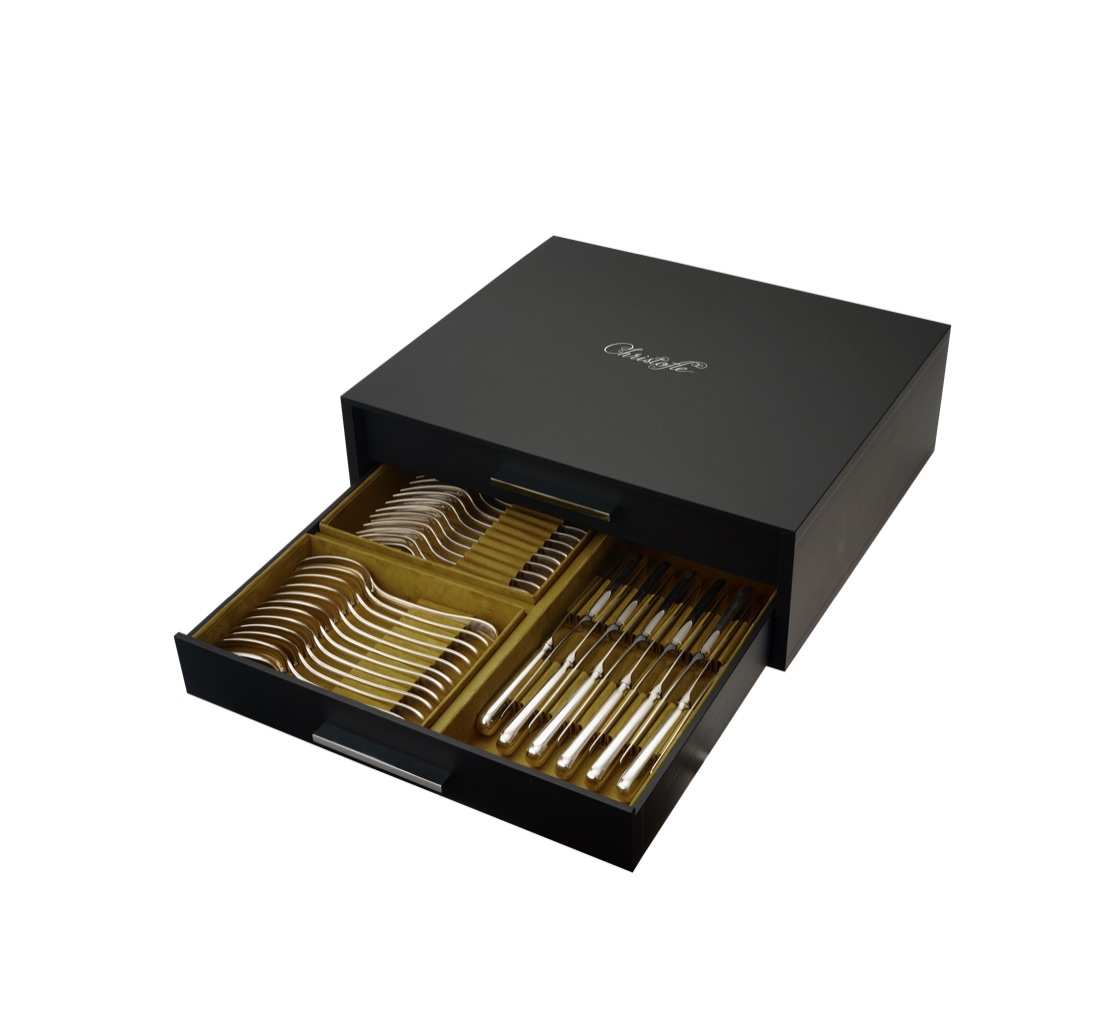 Christofle Flatware Set For 12 People 48 Pieces Cluny Silver Plated