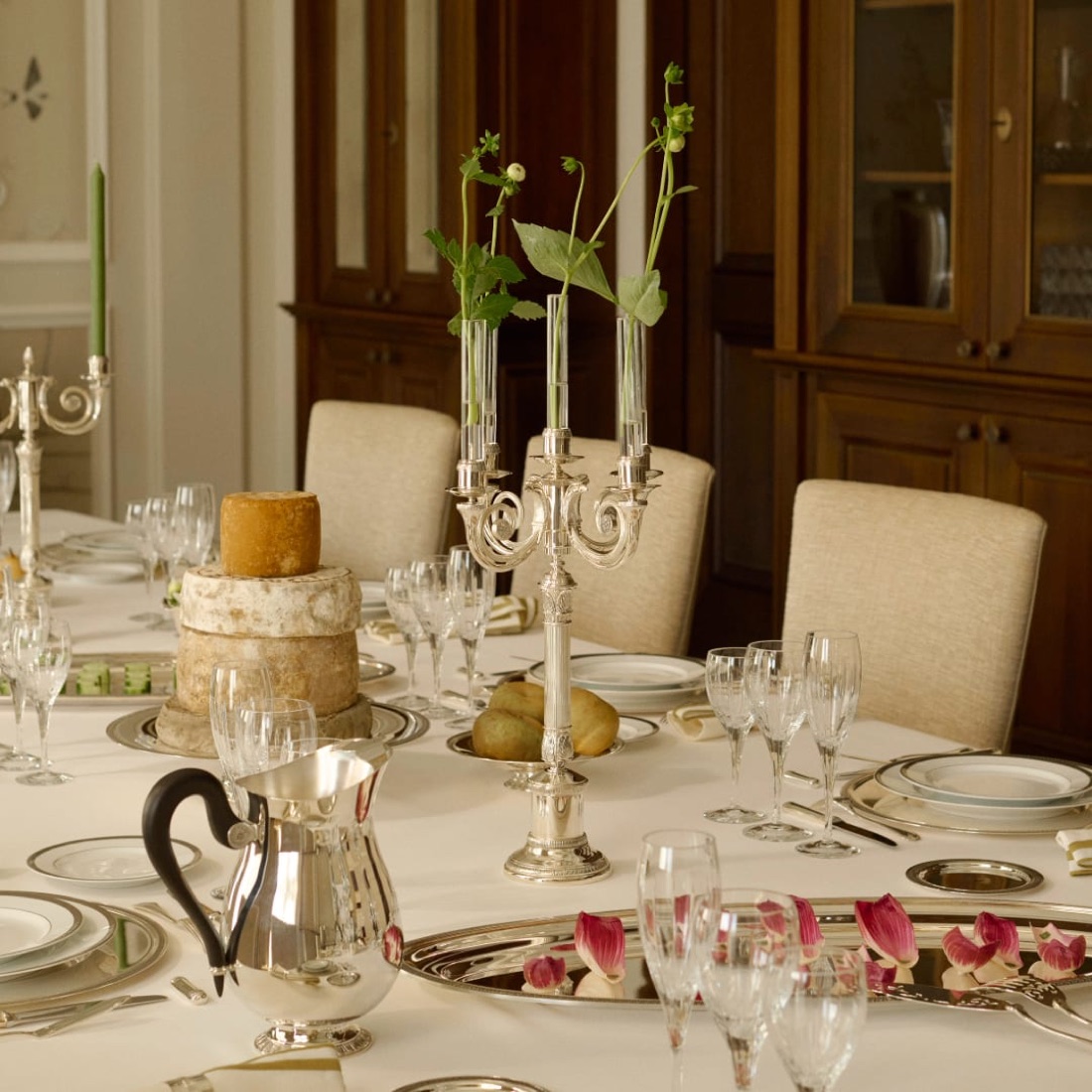 Christofle Five Light Candelabra Malmaison Silver Plated