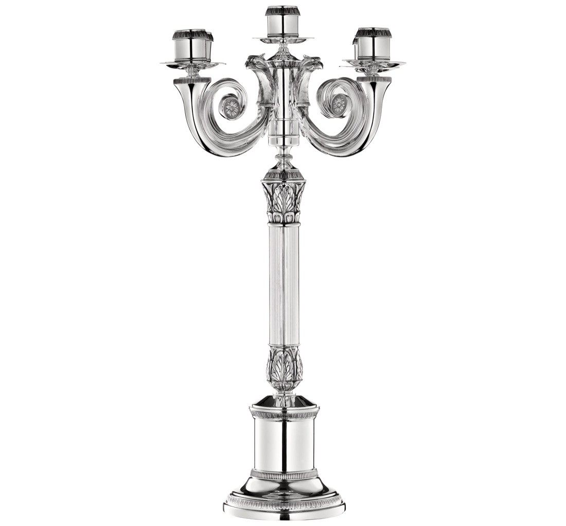 Christofle Five Light Candelabra Malmaison Silver Plated