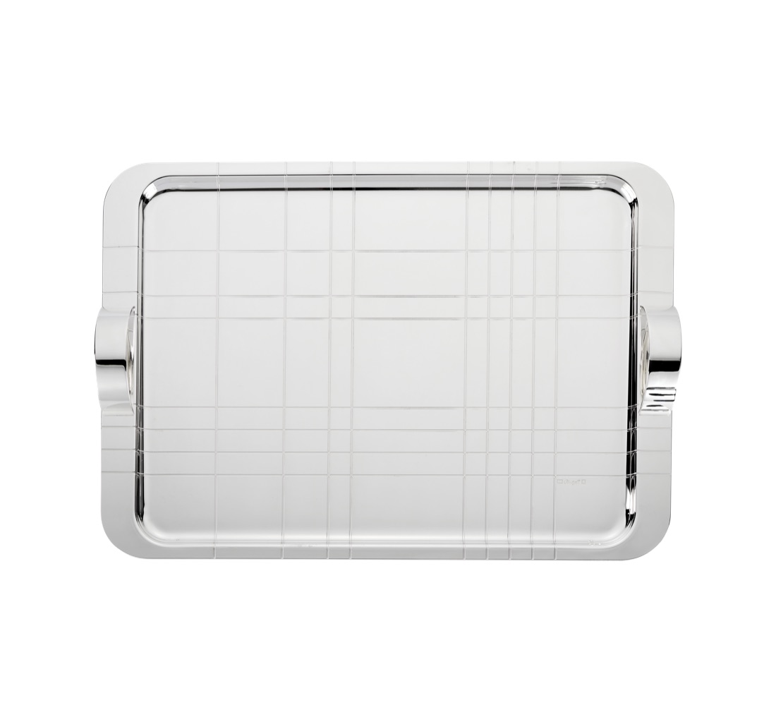 Christofle Tray 45x32 Cm Graphik Silver Plated