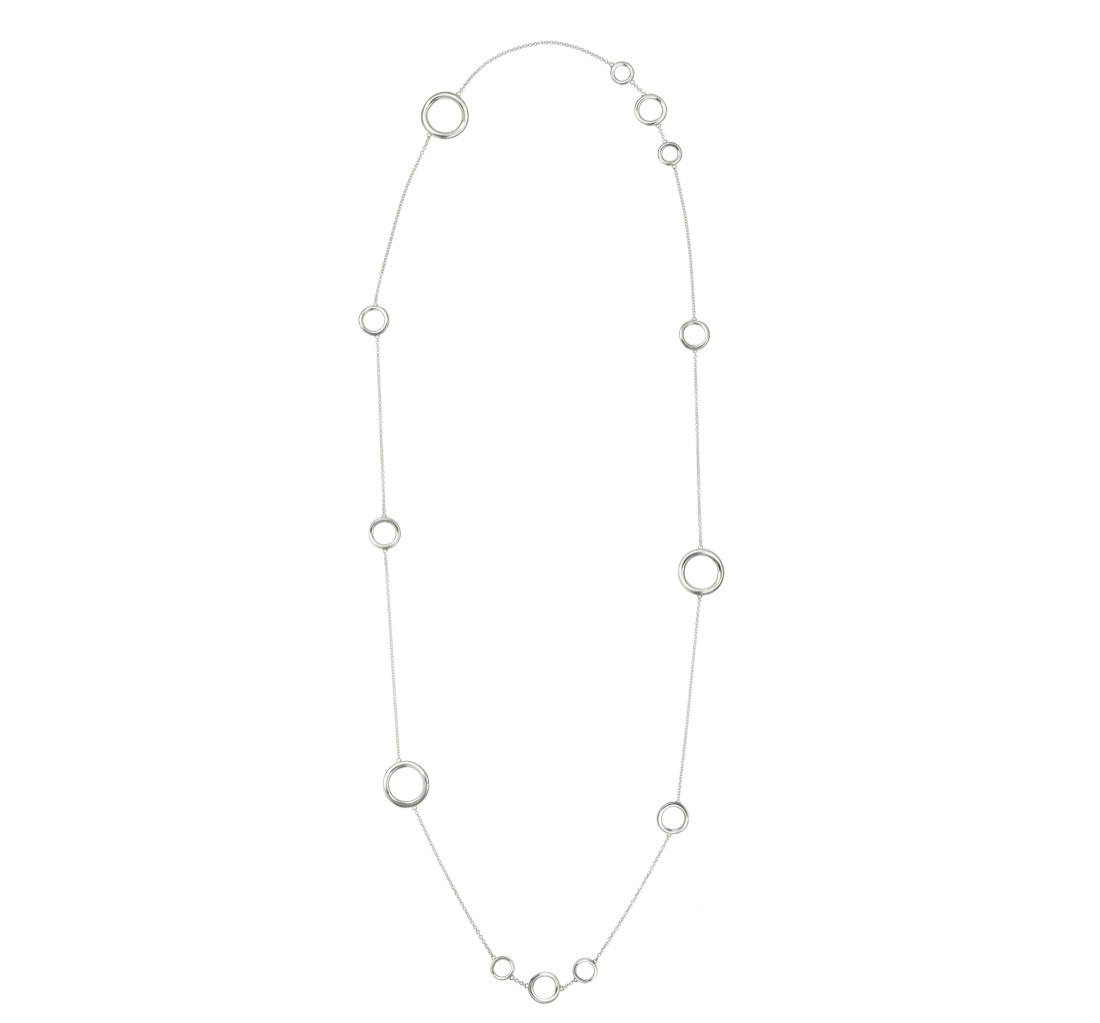 Christofle Silver Plated Multi Ring Layering Necklace