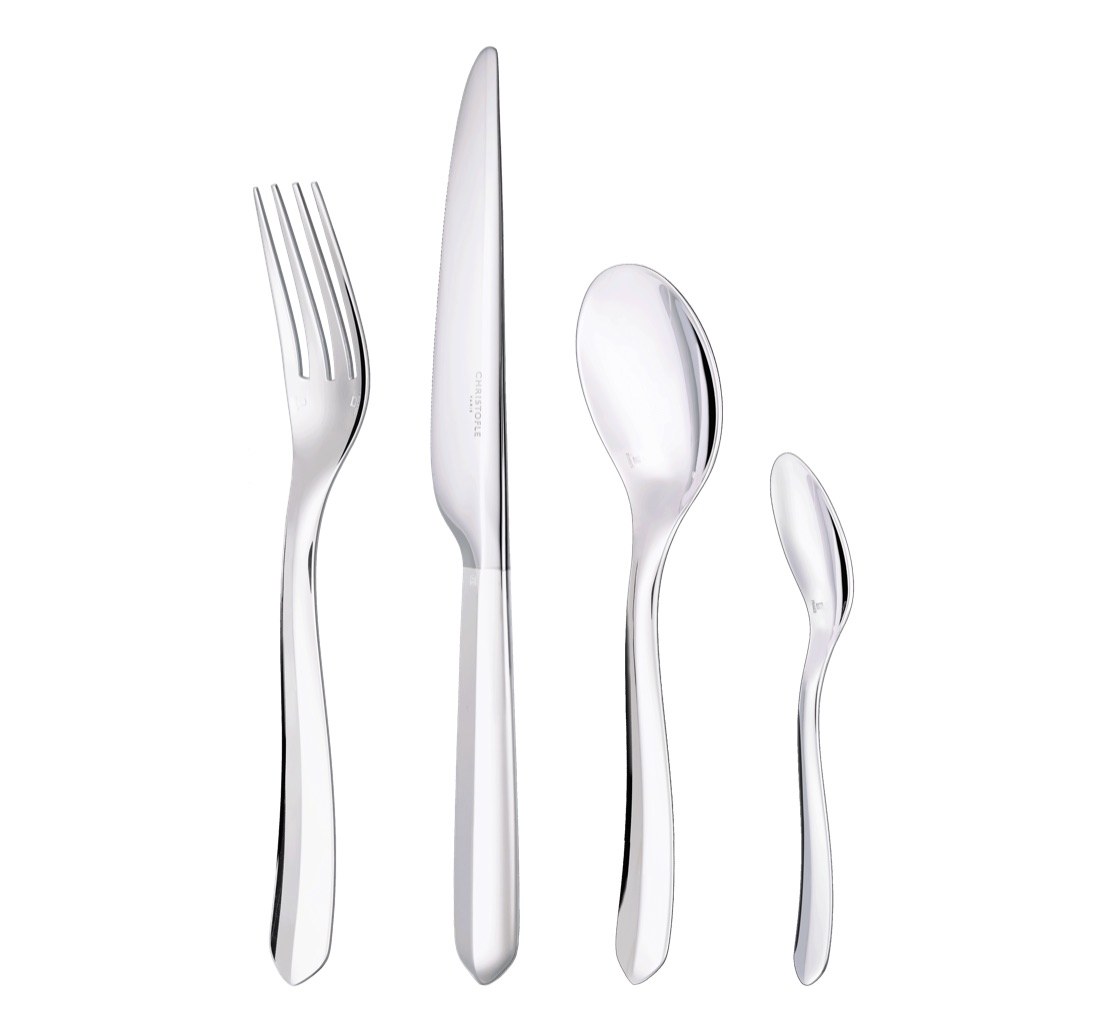 Christofle Flatware Set For 6 People 24 Pieces Infini Silver Plated