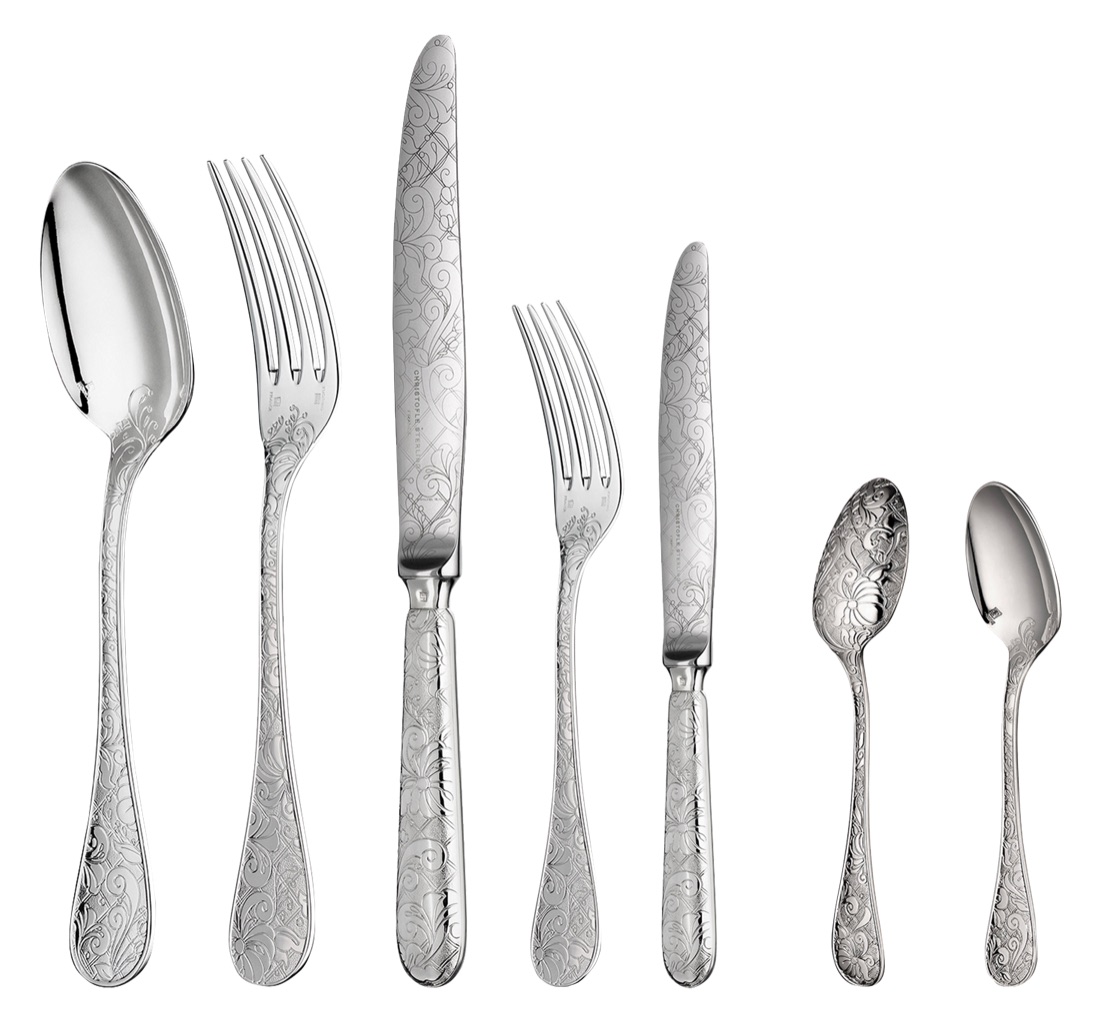 Christofle Flatware Set For 6 People 36 Pieces Jardin D Eden Silver