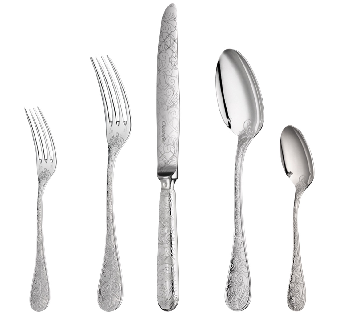 Christofle Individual Place Settings 5 Pieces Jardin D Eden Sterling