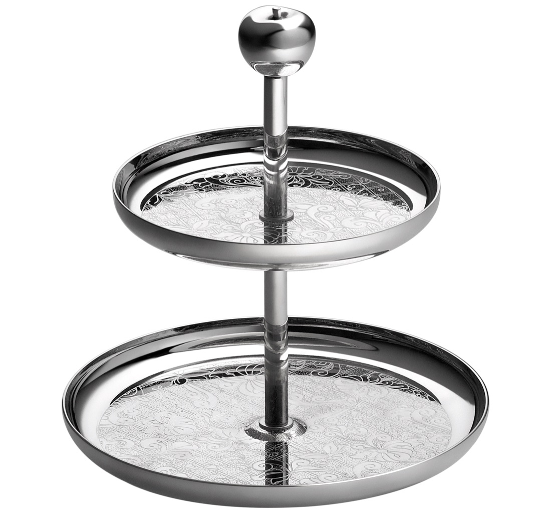 Christofle 2 Tier Pastry Stand Jardin D Eden Silver Plated