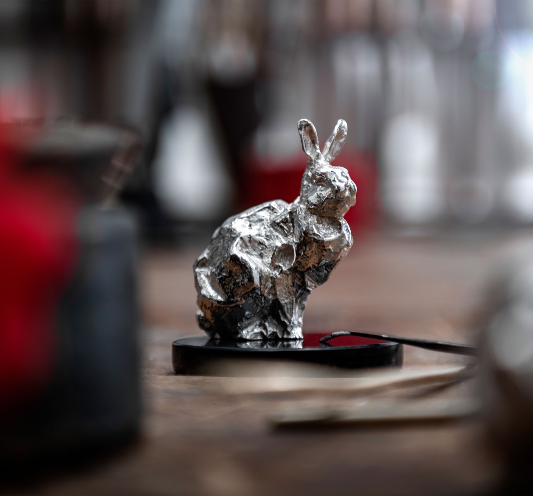 Christofle Sitting Rabbit Sterling Silver Haute Orfevrerie