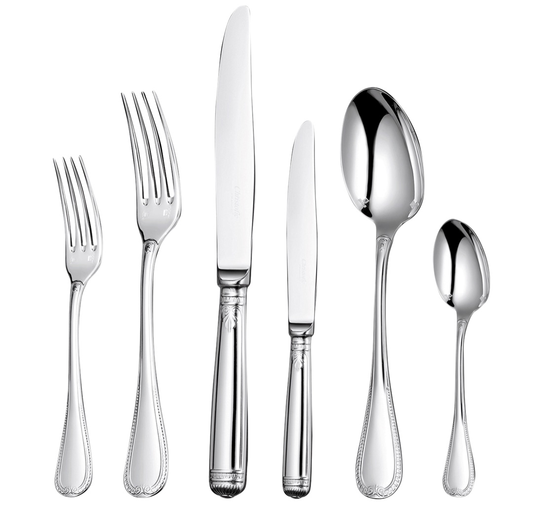 Christofle Flatware Set For 6 People 36 Pieces Malmaison Silver Plat