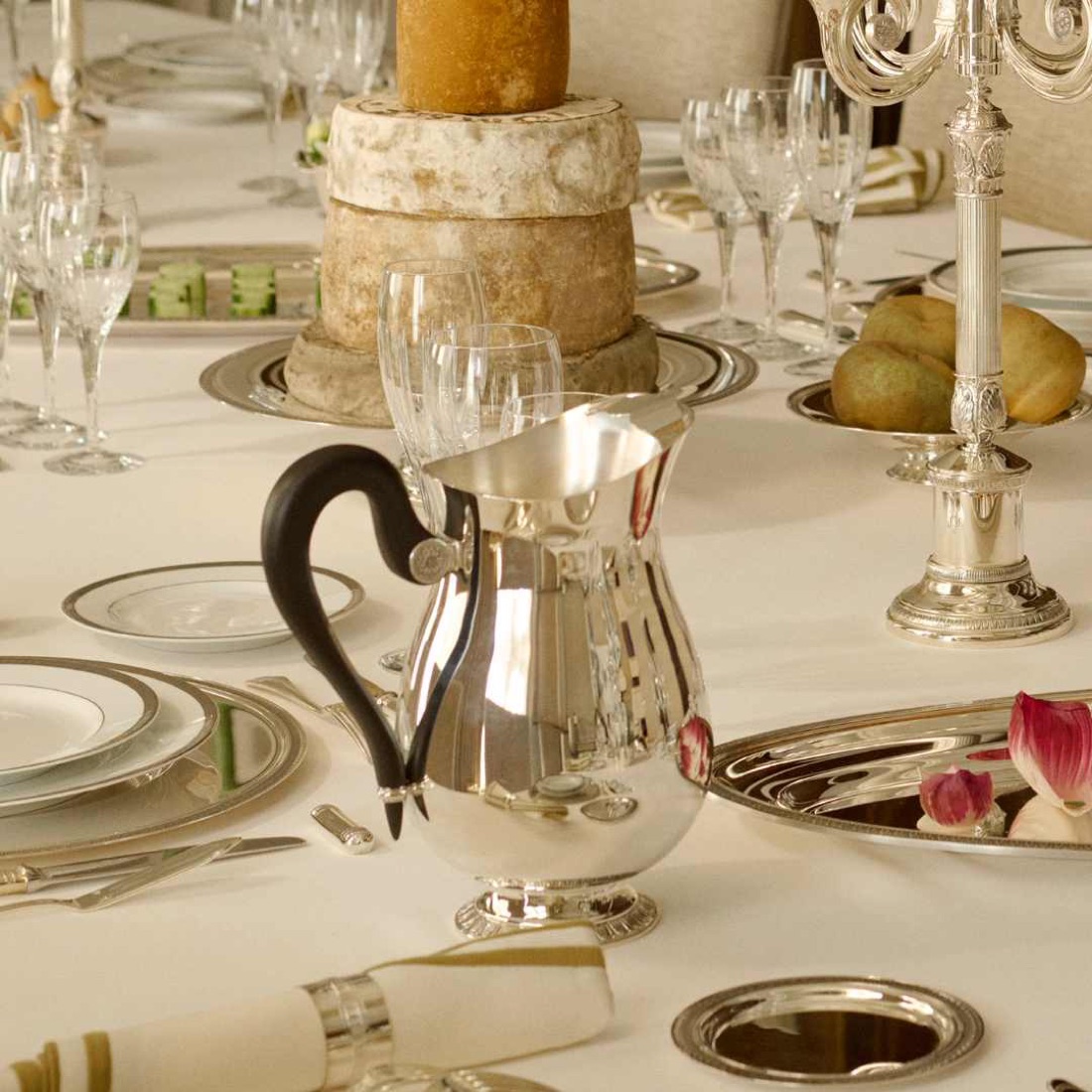 Christofle Water Pitcher Malmaison Silver Plated